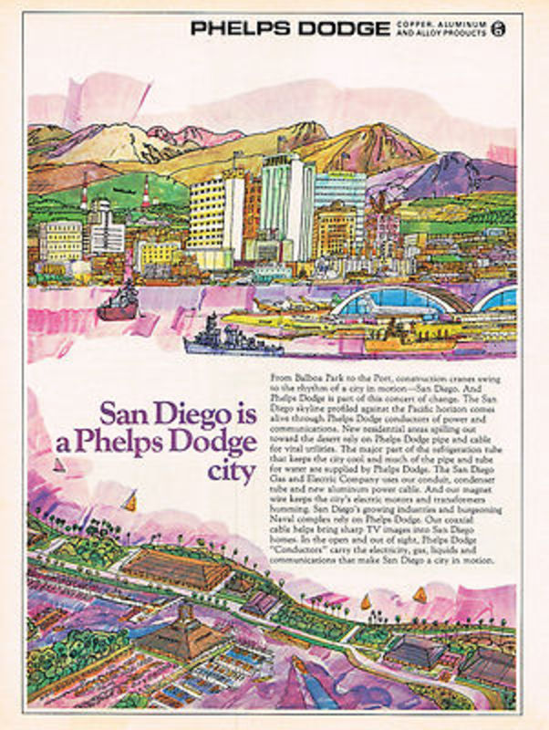 1968 AD Phelps Dodge copper, aluminum and alloy products-San Diego