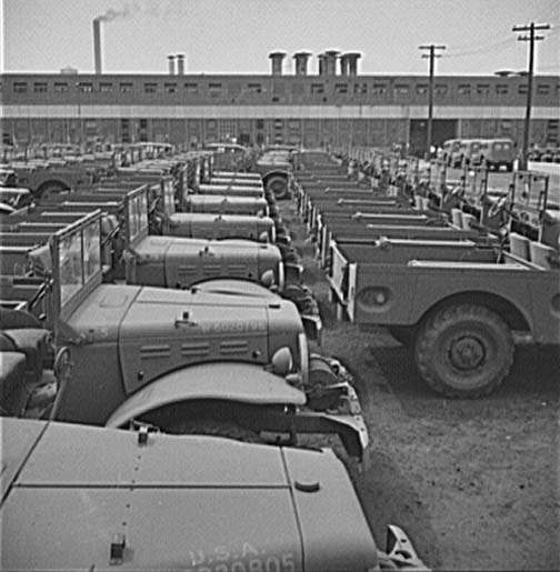 WC-52s waiting for shipment to the U.S. Army, at the Chrysler Corporation