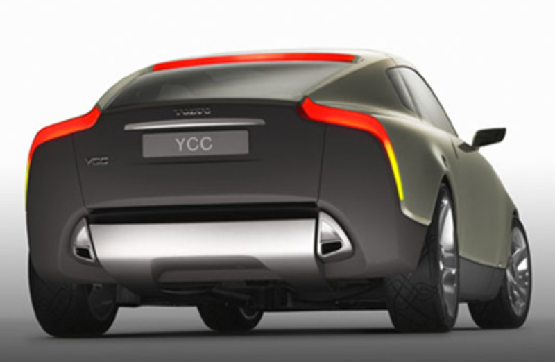 The Volvo YCC. The rear window extends to the extremities of the car,