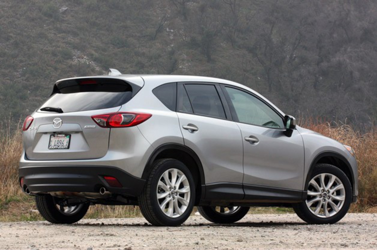 2013 Mazda CX-5 rear 3/4 view. Mazda has yet to announce pricing for the