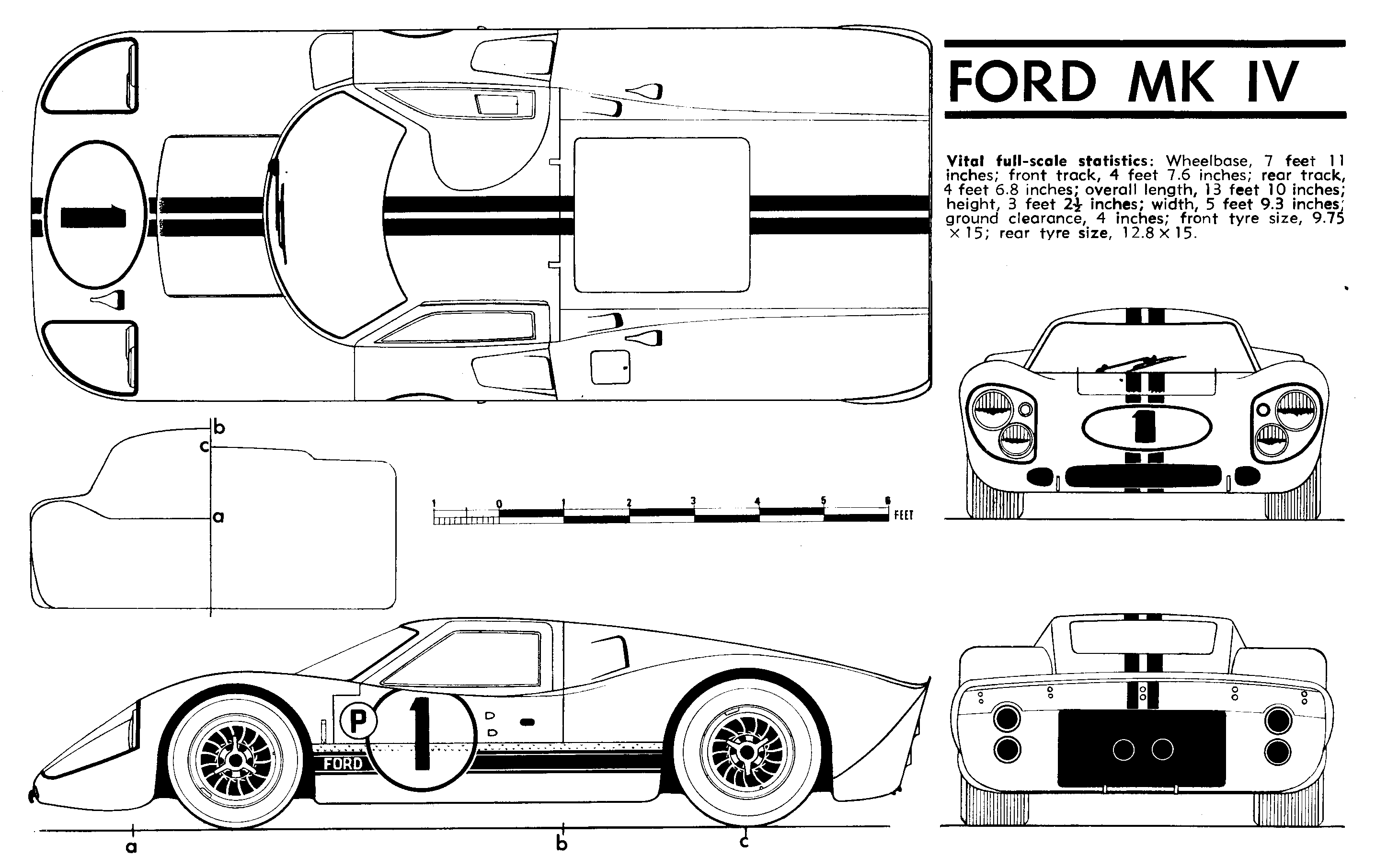 Чертеж ford gt40