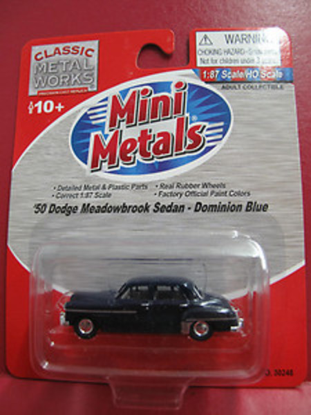 1950 Dodge Meadowbrook 4 Door Sedan Dominion Blue HO Scale Mini Metals |