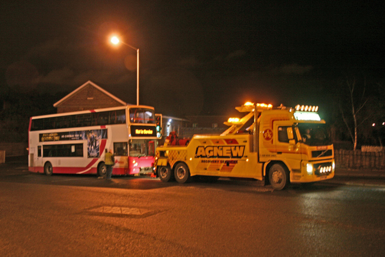 Volvo FM12 Recovery Vehicle & Volvo Alexander Bus, Lisburn Road, Belfast