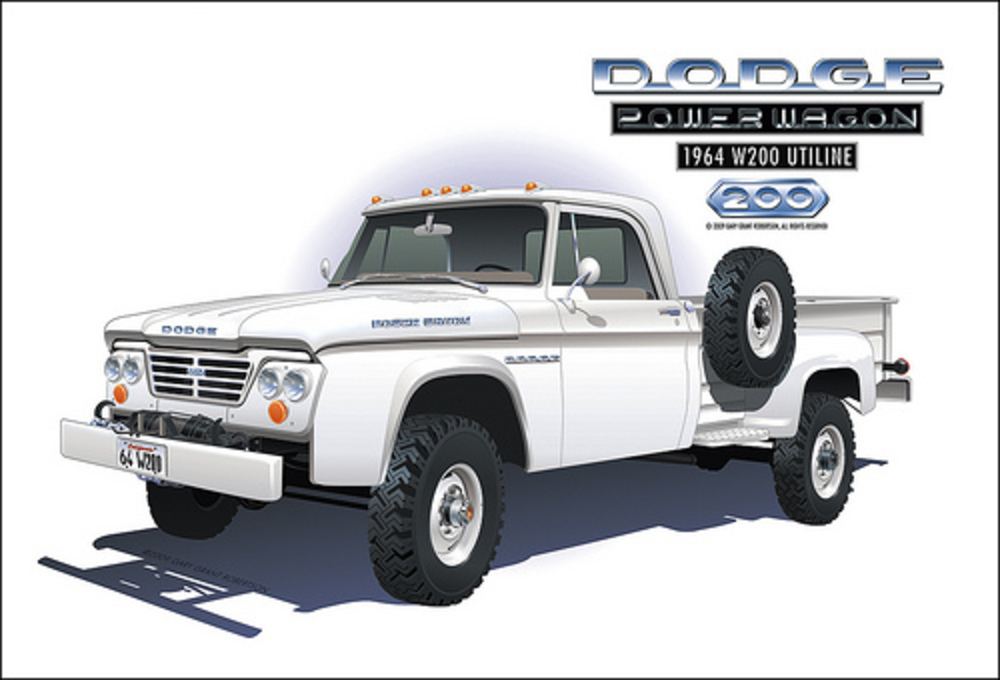 1964 Dodge W200 Power Wagon Utiline by Robertson Illustration and Design