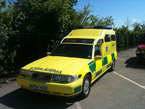 W704 YER - Volvo V90 Ambulance at Brooklands Emergency Service Day 2011