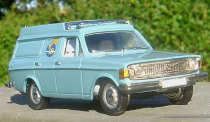 1973 Volvo 145 Express Van "SAS". Pale blue + decal. * Recolour only.