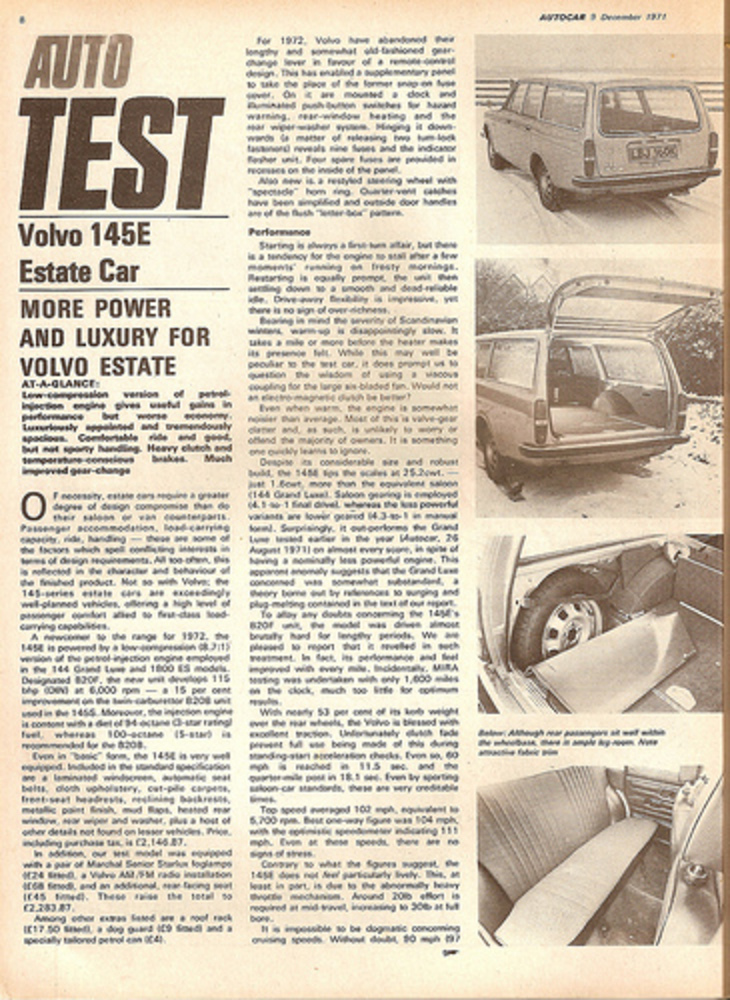 Volvo 145E Estate Road Test 1971 (1)