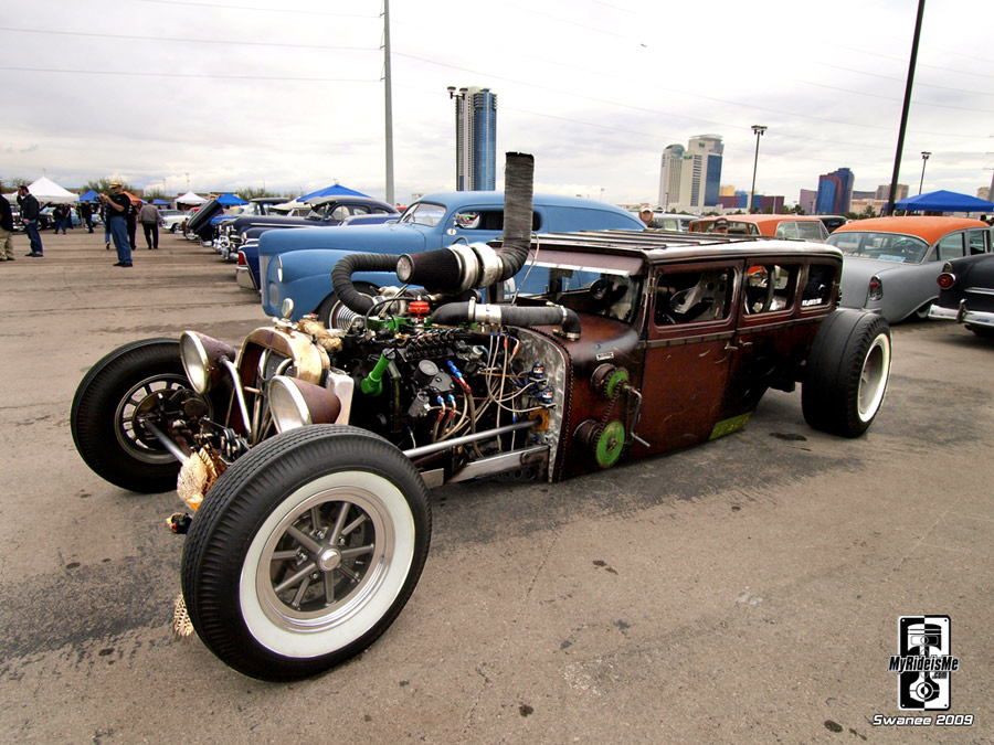 So here's a picture of a Cummins diesel turbo Dodge rat rod.