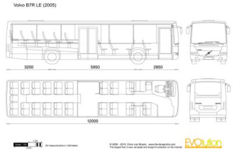Vector drawing preview Volvo B7R LE