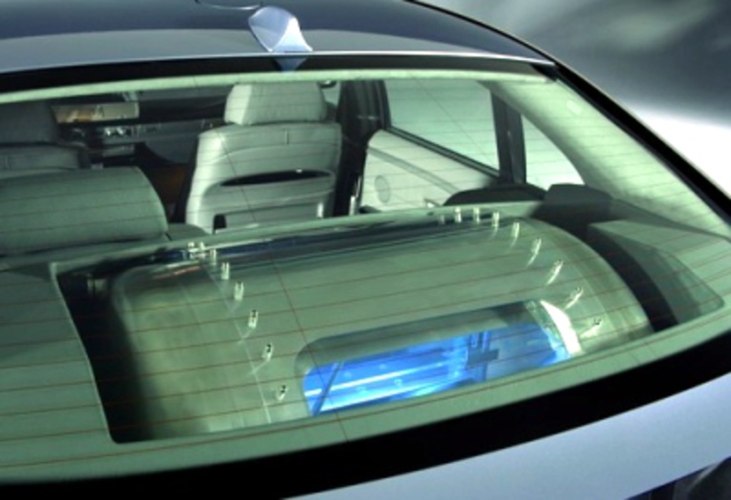 2007 BMW Hydrogen 7. This is the rear-mounted liquid hydrogen fuel tank
