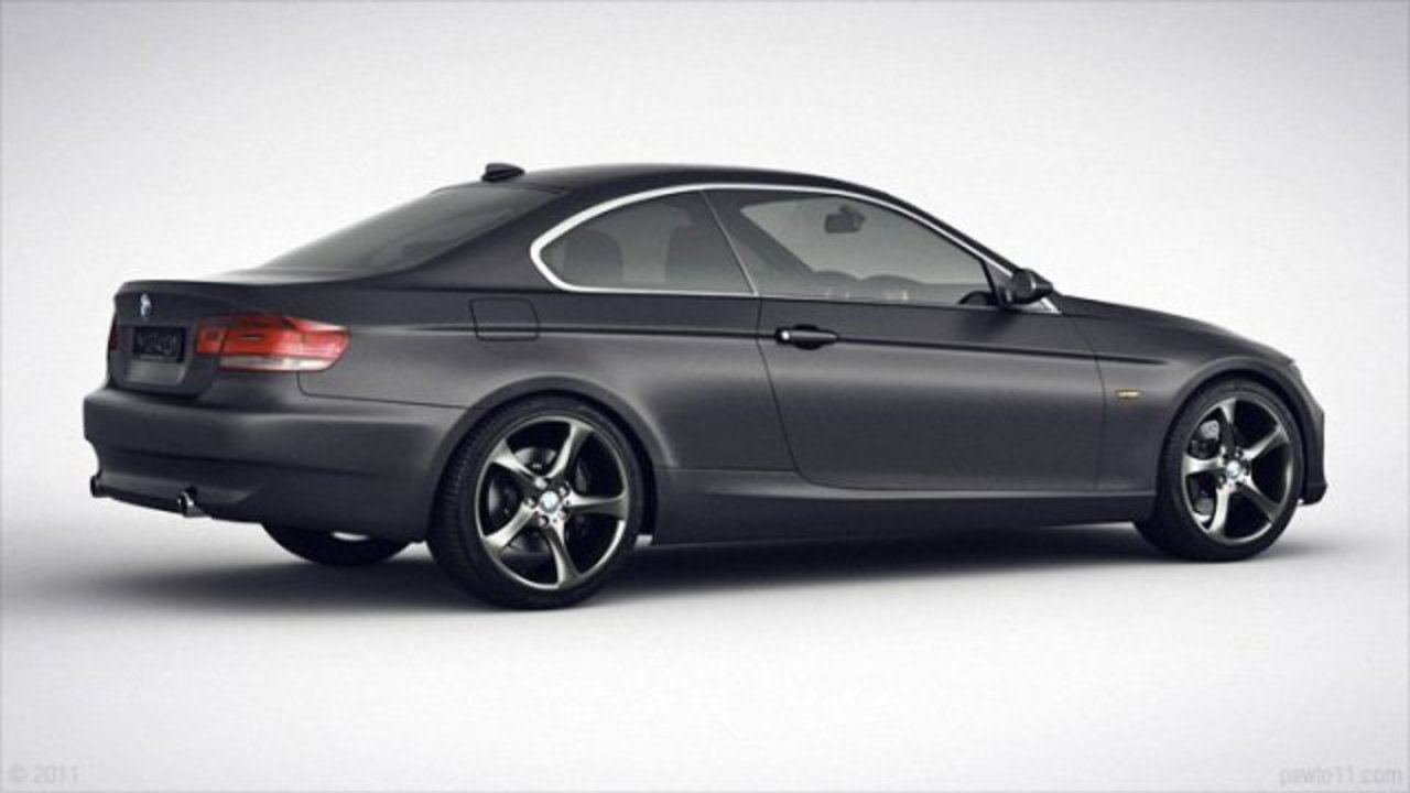 BMW 3 Series Coupe E92 - Black Matt Picture (3d, automotive, vehicle,