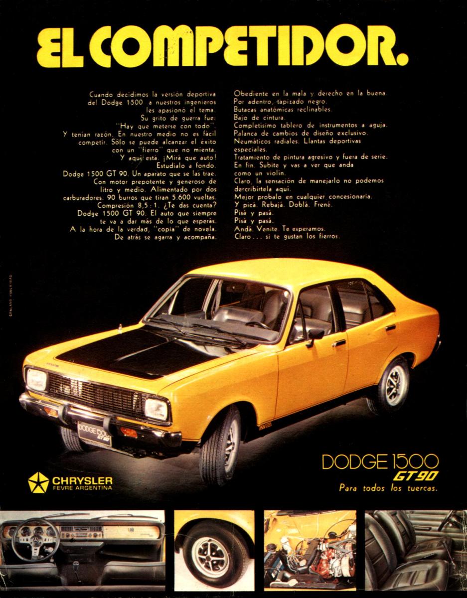 En 1974 saliÃ³ el Dodge 1500 SPL Automatic con caja automÃ¡tica y el Dodge