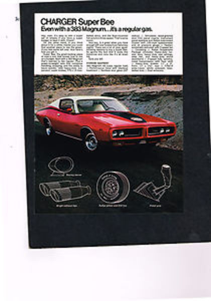 Original 1971 Dodge Charger Super Bee 383 Magnum Print Ad | eBay