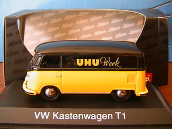 VW VOLKSWAGEN KASTENWAGEN T1 TRANSPORTER TOLE UHU WERK SCHUCO 02575 1/43