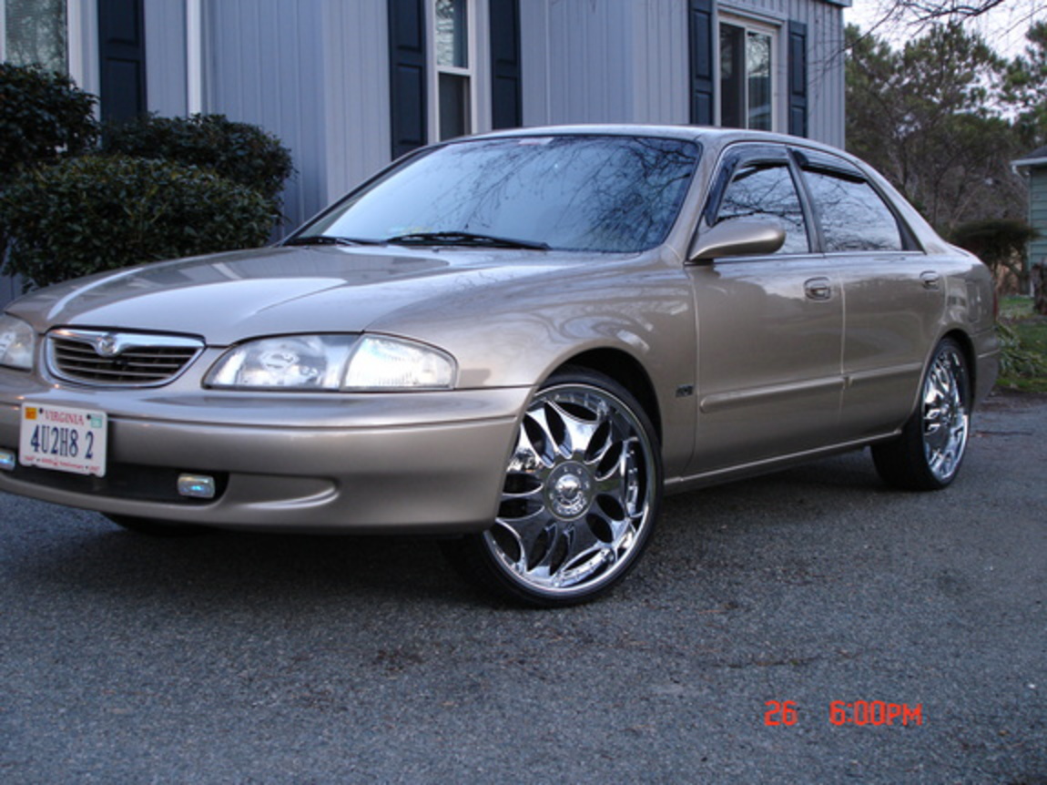 Here is my 99 mazda 626 LX on 20's. More pics will come.