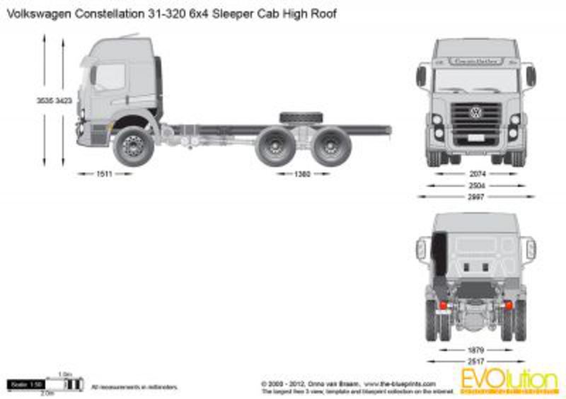Vector drawing preview Volkswagen Constellation 31-320 6x4 Sleeper Cab High