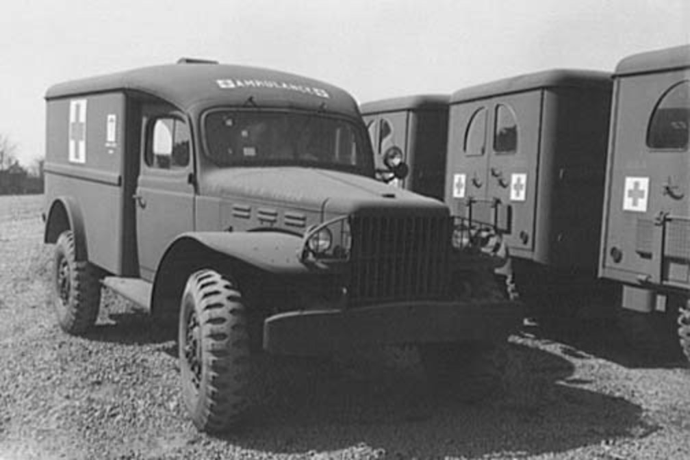 Newly produced Dodge WC-54 Ambulances waiting shipment from the Dodge