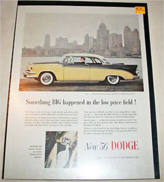 1956 Dodge Custom Royal Lancer 2 dr ht car ad | eBay