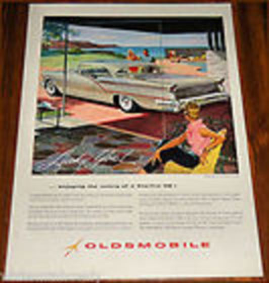 Vintage Original 1957 OLDSMOBILE 98 Starfire Holiday Coupe 10 1 4 x 13 1 2