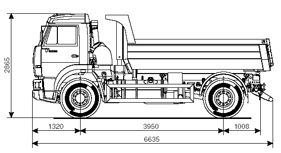 Dump trucks KAMAZâ€“53605 (4x2), KAMAZâ€“55111 (6x4), MAZâ€“551605,