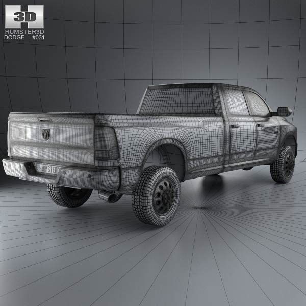3D model of Dodge Ram 2500 Crew Cab Big Horn 8-foot Box 2012