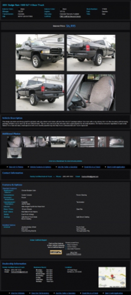 2001 Dodge Ram 1500 X-Cab 4X4 Jet Black! Simple Financing! Price: $6,995