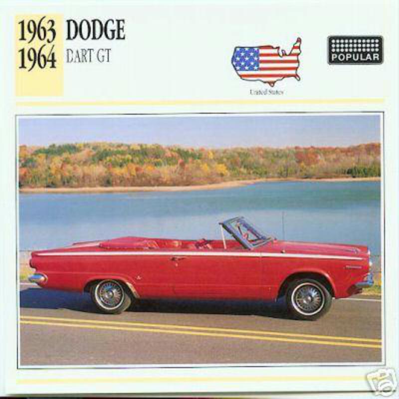 1964 64 DODGE DART GT CONVERTIBLE. Additional Information