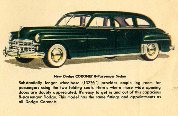 Dodge Coronet 8 passenger sedan