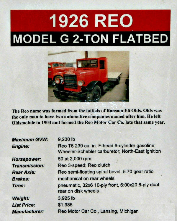 REO Model G 2 Ton Flatbed